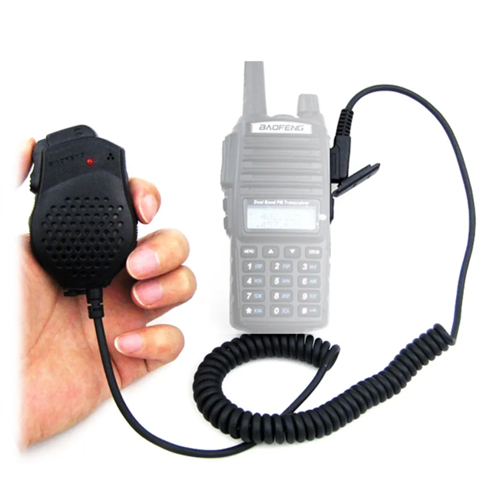 Микрофон Baofeng микрофон двойной PTT для Kenwood pofung UV иди и болтай walkie talkie “иди и UV-82 UV82 UV-82L UV-8D UV-89 UV-82HP портативный любительский радиопередатчик