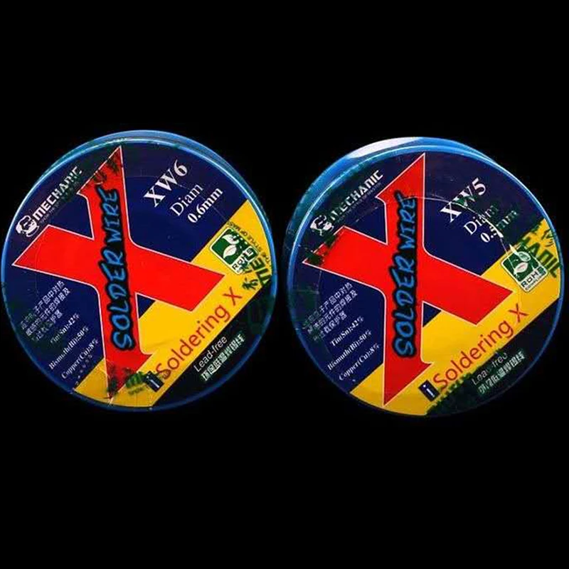 Soldering Wire Soldering Tin Wire MECHANIC XW 0.5/0.6mm 50g Mild Rosin Core Lead-Free Sn42/Bi50/Cu8 138℃ Low Melting Point High-Purity Solder Wire Soldering Flux