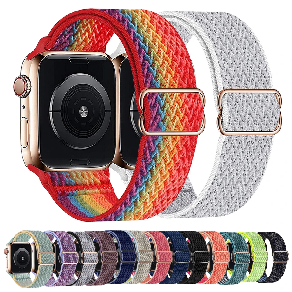 Ремешок из мягкого нейлона для смарт-часов Apple Watch Series 7 6 5 38 мм 40 42 44 Correa W26 W46 W66 HW12 T500