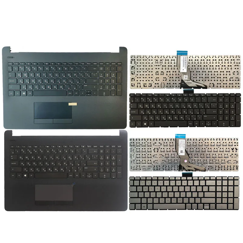 Русская клавиатура для ноутбука HP 15-bs053od 15-bs033cl 15-bs0xx 15-BS020WM черная с упором рук