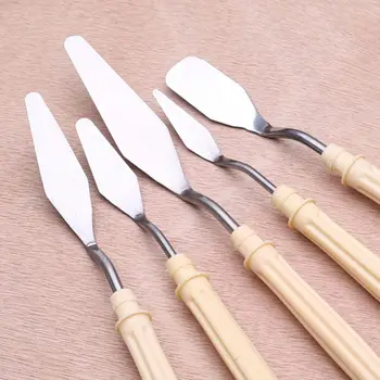 

5pcs/set Oil Painting Palette Knife Professional Stainless Steel Scraper Spatula WXTA