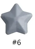Новинка, 5 шт./компл., плотные силиконовые бусины со звездами, 38*12 мм, еда без бисфенола-а, Детские Прорезыватели, сделай сам, пустышка, цепочка, грызунок, пентаграмма, бусина - Color: 6