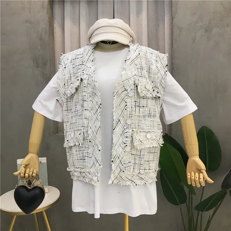 vest Fringed jacket female early autumn new thin ladies temperament vest cardigan