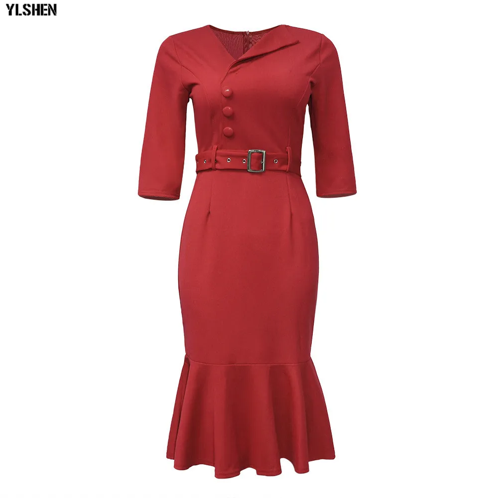 2020 New African Dresses for Women Dashiki African Clothes Bazin Riche Sexy Slim Half Sleeve Robe Africain Grown Africa Dress 05