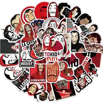

50PCS / Set TV Show Money Heist La Casa De Papel Sticker Waterproof To DIY Moto Car Laptop PC Suitcase Cool Stickers