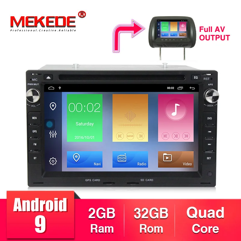 2 DinB Quad core Android 7,1 dvd-плеер автомобиля для VW Golf4 T4 Passat B5 Sharan с 4 г gps bluetooth радио SD USB Бесплатная 8 ГБ карта