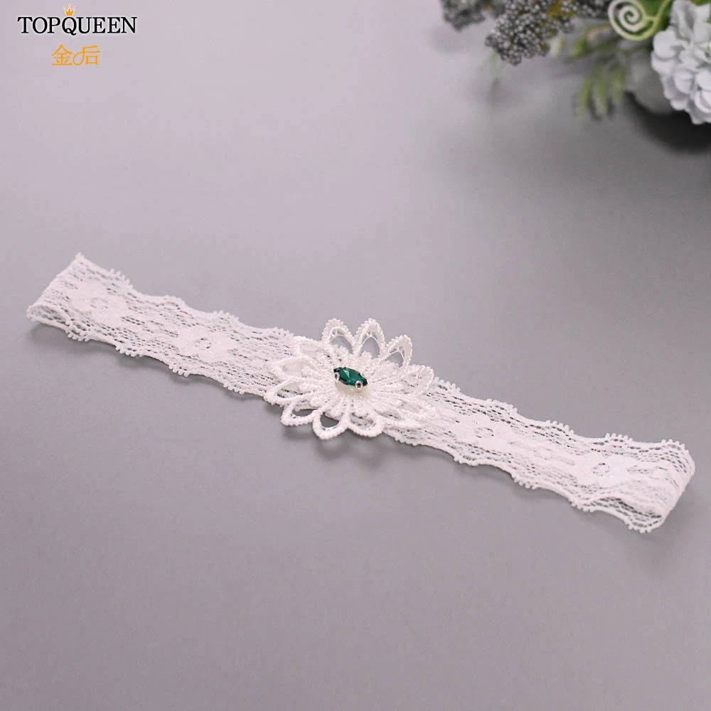 TOPQUEEN TH27 TH28 2 шт./компл. свадебные подвязки кружева вышивка цветочные сексуальные подвязки для женщин/невесты зеленые Стразы Бедро кольцо