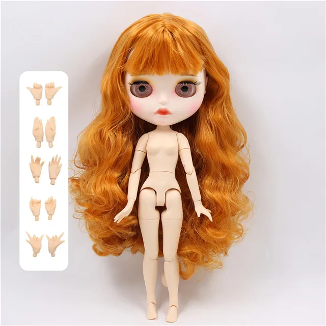 ICY factory blyth doll bjd joint body orange hair matte face toy BL0145 30cm girl gift - Цвет: doll with hands A