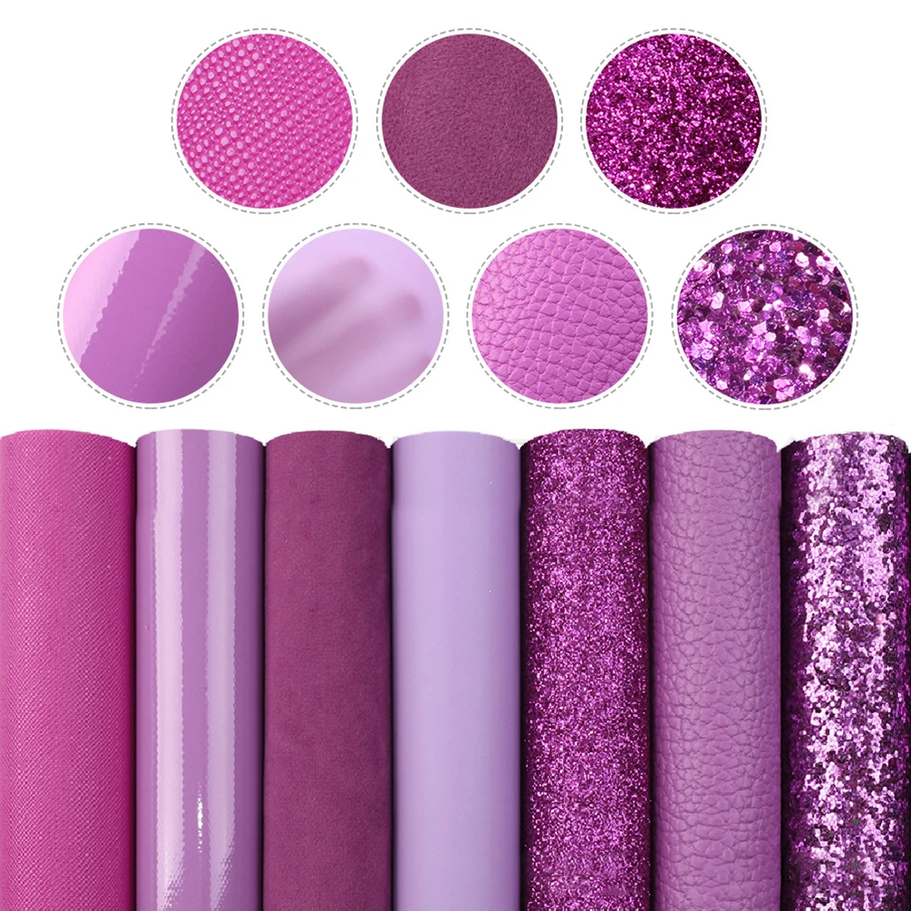58pcs/set 20*33cm Solid Color Faux Synthetic Leather Fabric For Bows