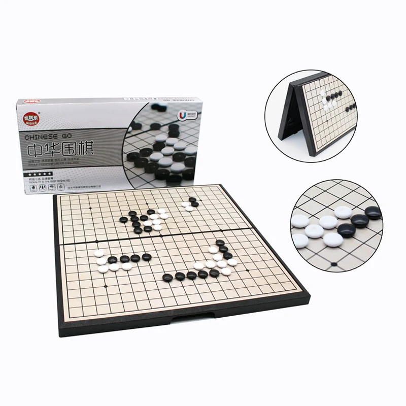 Китайская старая настольная игра weiqi шашки складной стол, магнитная игра Go, магнитная шахматная игра игрушка Подарки пластиковая игра go J079