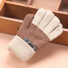 Милые Утепленные зимние теплые перчатки для маленьких девочек и мальчиков, зимние вязаные шерстяные варежки для новорожденных, зимние вязаные шерстяные варежки с рисунком для новорожденных