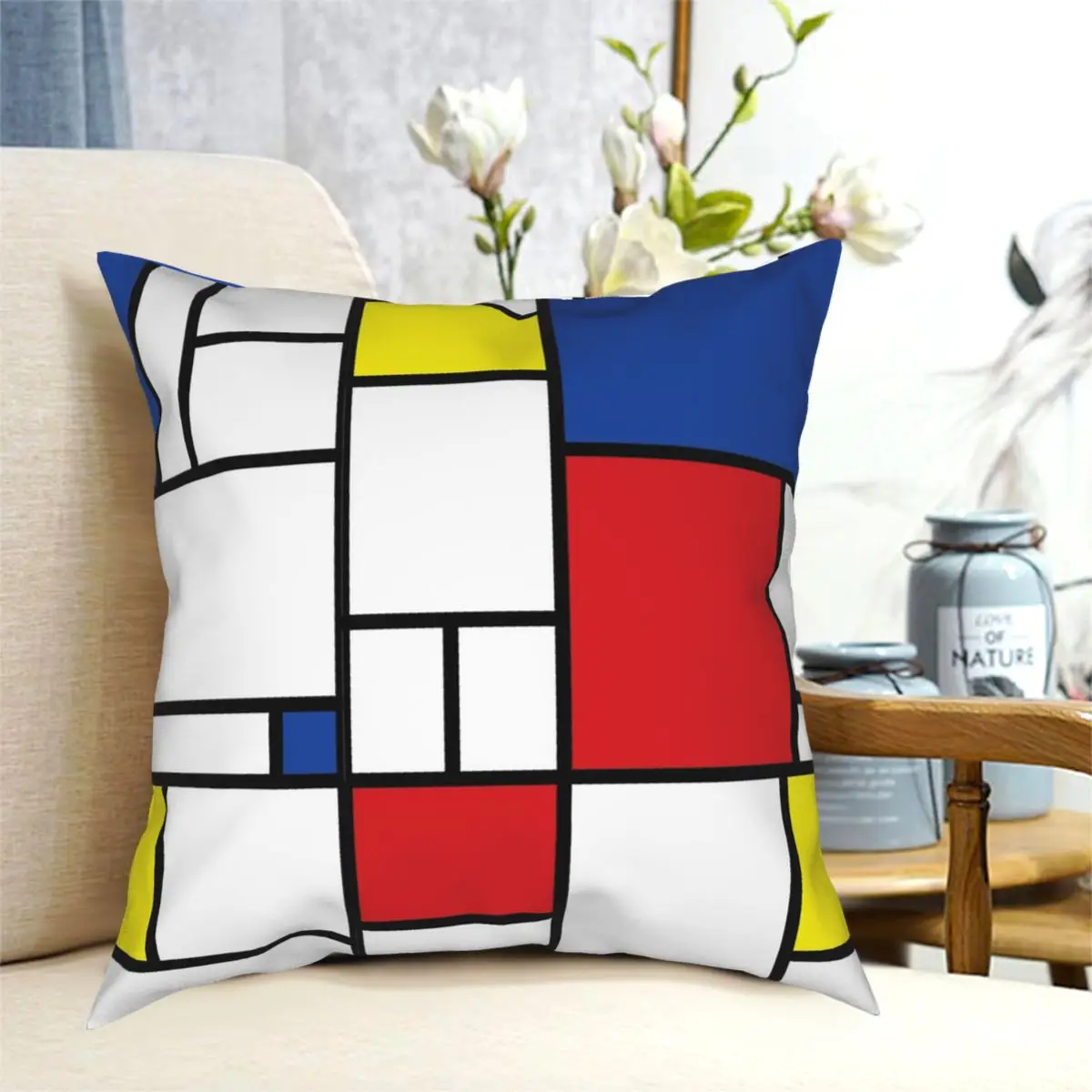 

Mondrian Minimalist De Stijl Square Pillowcase Polyester Creative Zipper Decor Pillow Case Home Cushion Cover 45*45cm