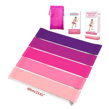 

5pcs/set Resistance Loop Bands Durable and Soft Exercise Bands Set with Carrying Bag for Yoga Home Fitness Work Out
