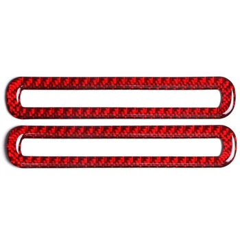 

2Pcs Red Carbon Fiber Car Door Air Conditioner Outlet Vent Sticker for Ford Mustang 2015-2019