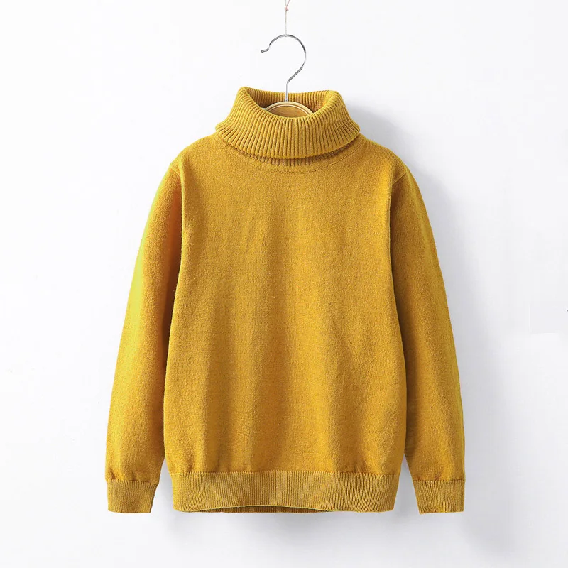 2-12T Toddler Kid Boy Girl Clothes Autumn Winter Warm Pullover Top long sleeve turtleneck Knitted Sweater Casual Plain Knitwear