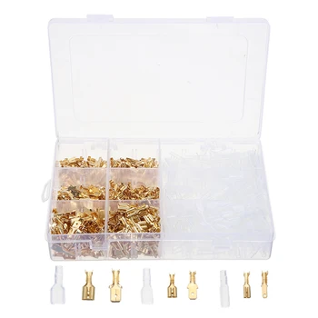 

900pcs/lot 2.8-6.3mm Electrical Wire Terminals Mixed Box Kit Male Female Spade Insulating Crimp Connectors with Clear Cover