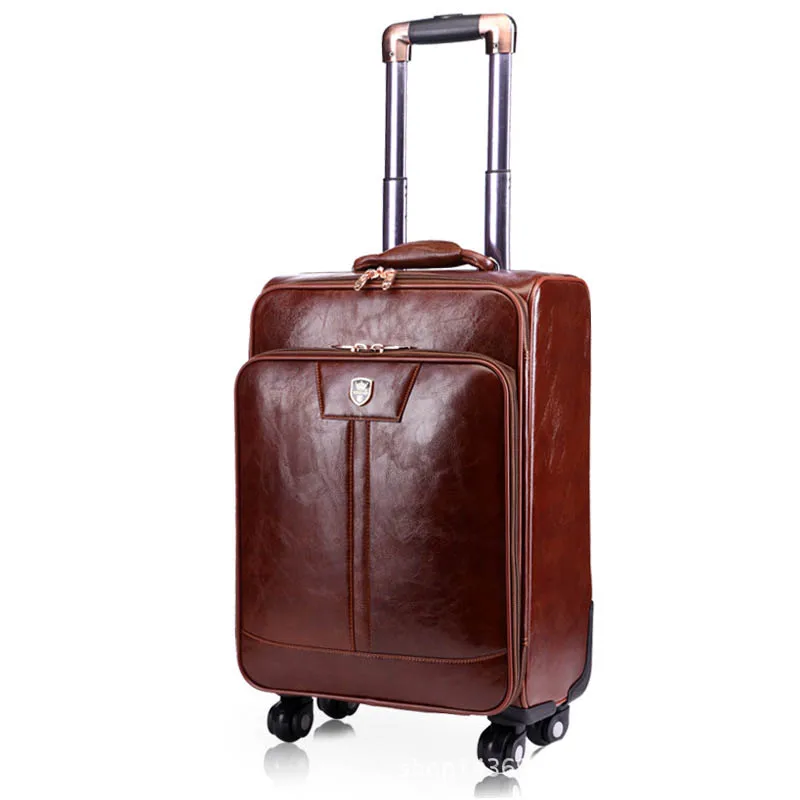20 inch BeaSumore мужские чемоданы на колесиках из искусственной кожи, 24 дюйма, ретро-колесо, чемоданы, 16/20 дюймов, тележка, пароль, дорожная сумка - Цвет: 20 inch
