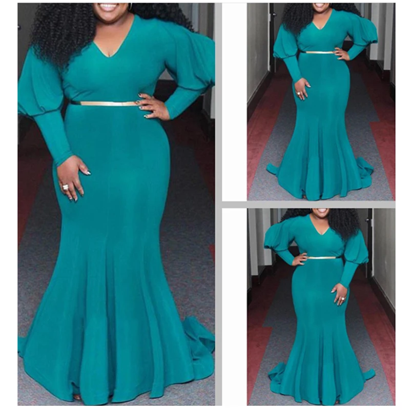 MD размера плюс женское вечернее платье с длинным рукавом винтажное