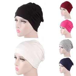 Women's Soft Comfy Chemo Cap And Sleep Turban Hat Liner For Cancer Hair Loss Cotton Elastic Headwear Head Wrap Hair Accessories