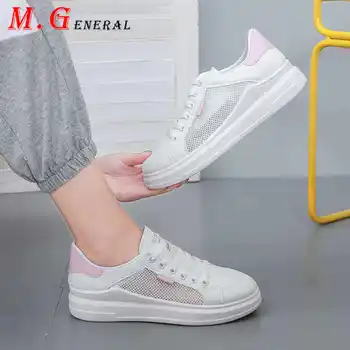 

Leather Women's Sneakers Women 2020 Casual Hollow Vulcanized Shoes Woman Low Top Chunky Shoes Ladies White Lace Up Trainers C62