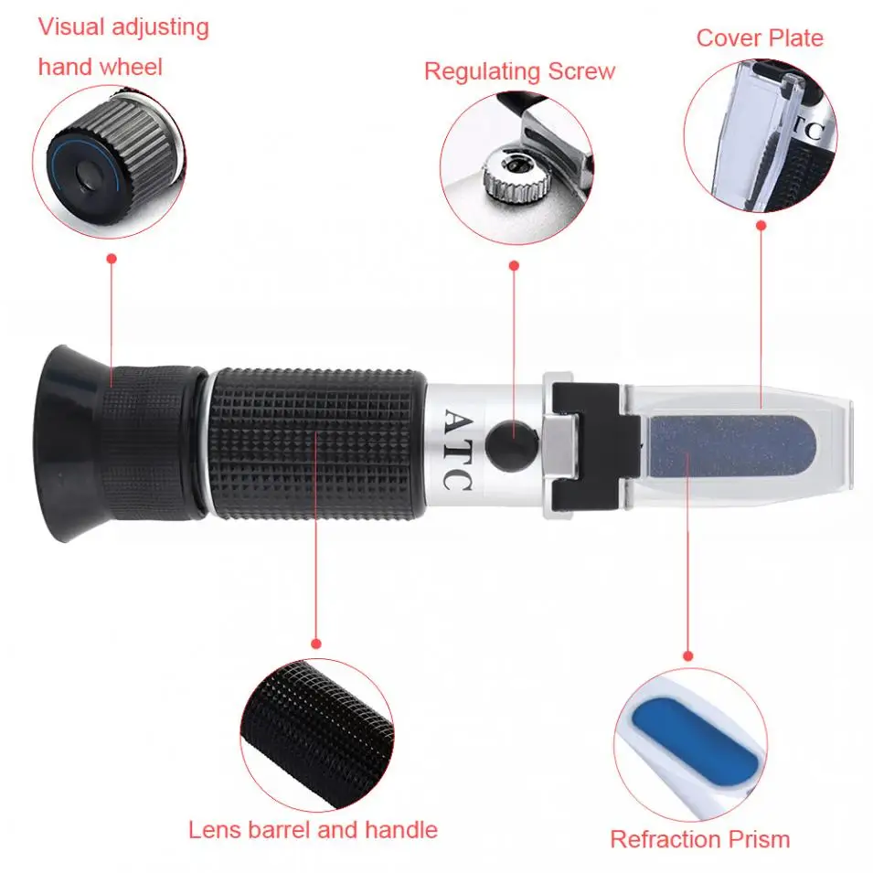 ATC Glycol Antifreeze / Battery Fluid Refractometer Concentration Meter Hand Held Tester Tools