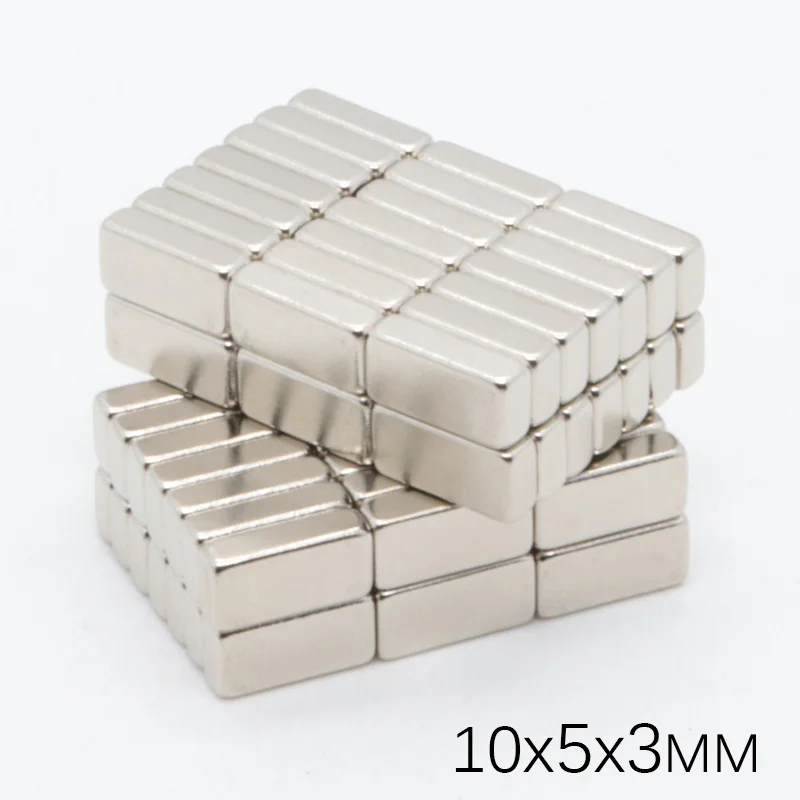 20 штук 10x5x3 мм N35 NdFeB небольшой блок очень сильный Неодимовый Магниты 10*5*3 редкоземельных кубом мощные магнитные магниты