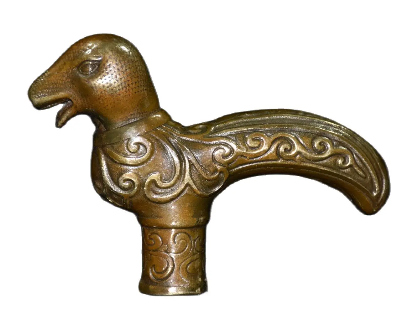 

Height 10cm,Long 13cm,Collection bronze snake crutch head,High Quality Home Art Decoration Crafts Cane head