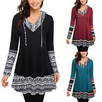 

clothing OWLPRINCESS 2019 Autumn New Women's Printed Hooded Long-Sleeved T-shirt Top