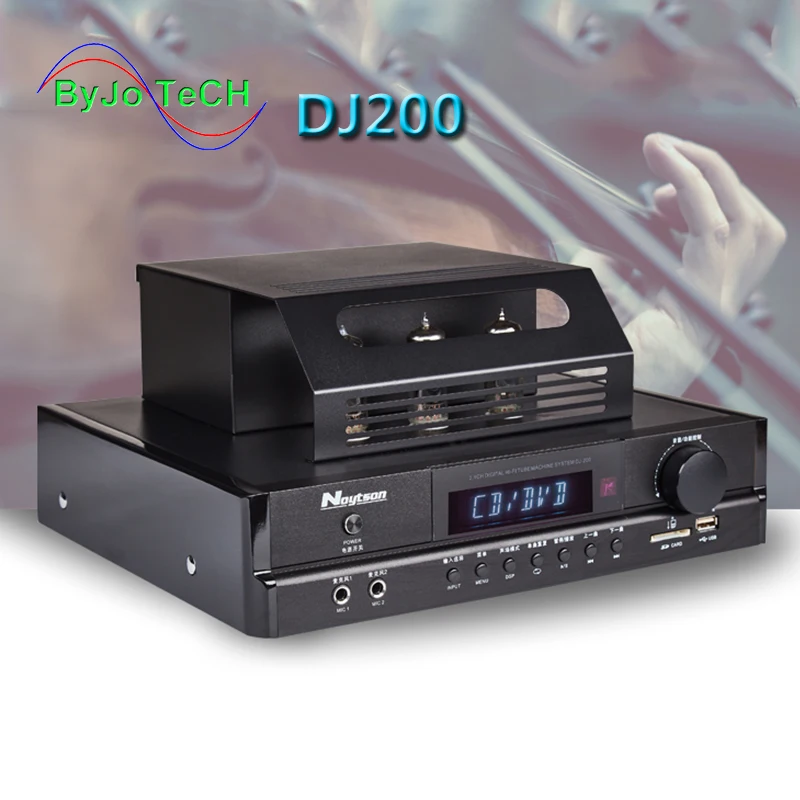 

ByJoTeCH DJ200 HI-FI Bluetooth Vacuum Tube power amplifier Microphone Subwoofer support DSP multiple sound effects CD DVD USB SD