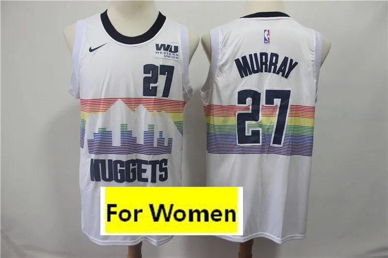 Женский бейсбольный мяч Денвер Аллен Айверсон#15 Nikola Jokic#27 Jamal Murray майки - Цвет: 7