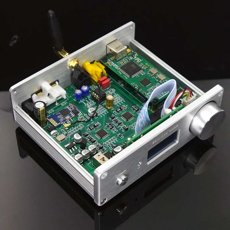 HIFI Bluetooth декодер для усилителя AK4493EQ* 2 Amanero Bluetooth 5,0 USB DAC плата с OLED дисплеем коаксиальный волоконный интегрированный