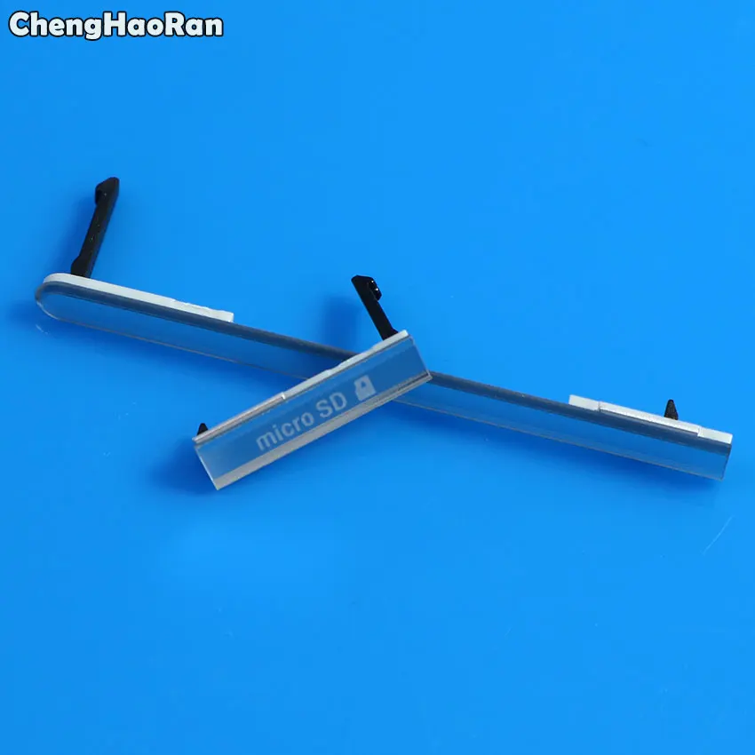 M2--Silver ChengHaoRan USB зарядное устройство Порт Разъем+ наушники+ Micro SD и sim-карты крышка для sony Xperia M2 M4 Aqua D2403 D2406 E2303 E2333 E2353 - Цвет: M2--Silver