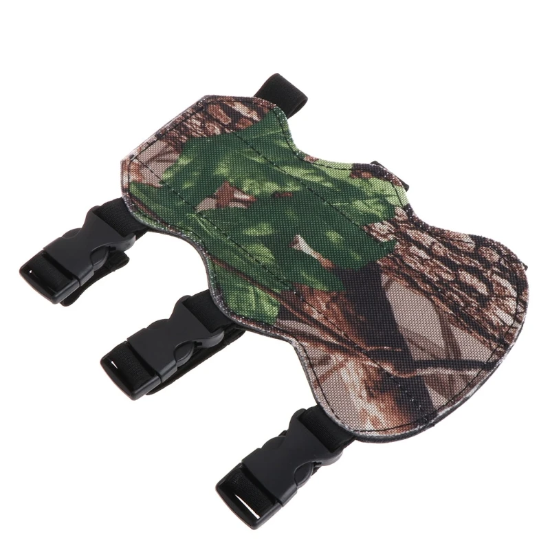 Archery Arch Forearm Guard Arm Protection 3 Strap Camo Leather Recurve Bow Safe M7DC