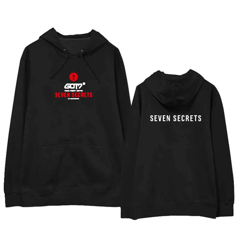 KPOP GOT7 SEVEN SECRETS альбом Толстовка Оверсайз Повседневная Свободная одежда пуловер с принтом толстовки с длинными рукавами WY1192
