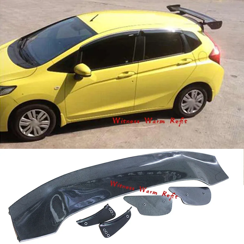 Для Honda fit GK5 высокое качество углеродное волокно задние крылья спойлер автомобиль FRP гоночный крыша крыло обвес