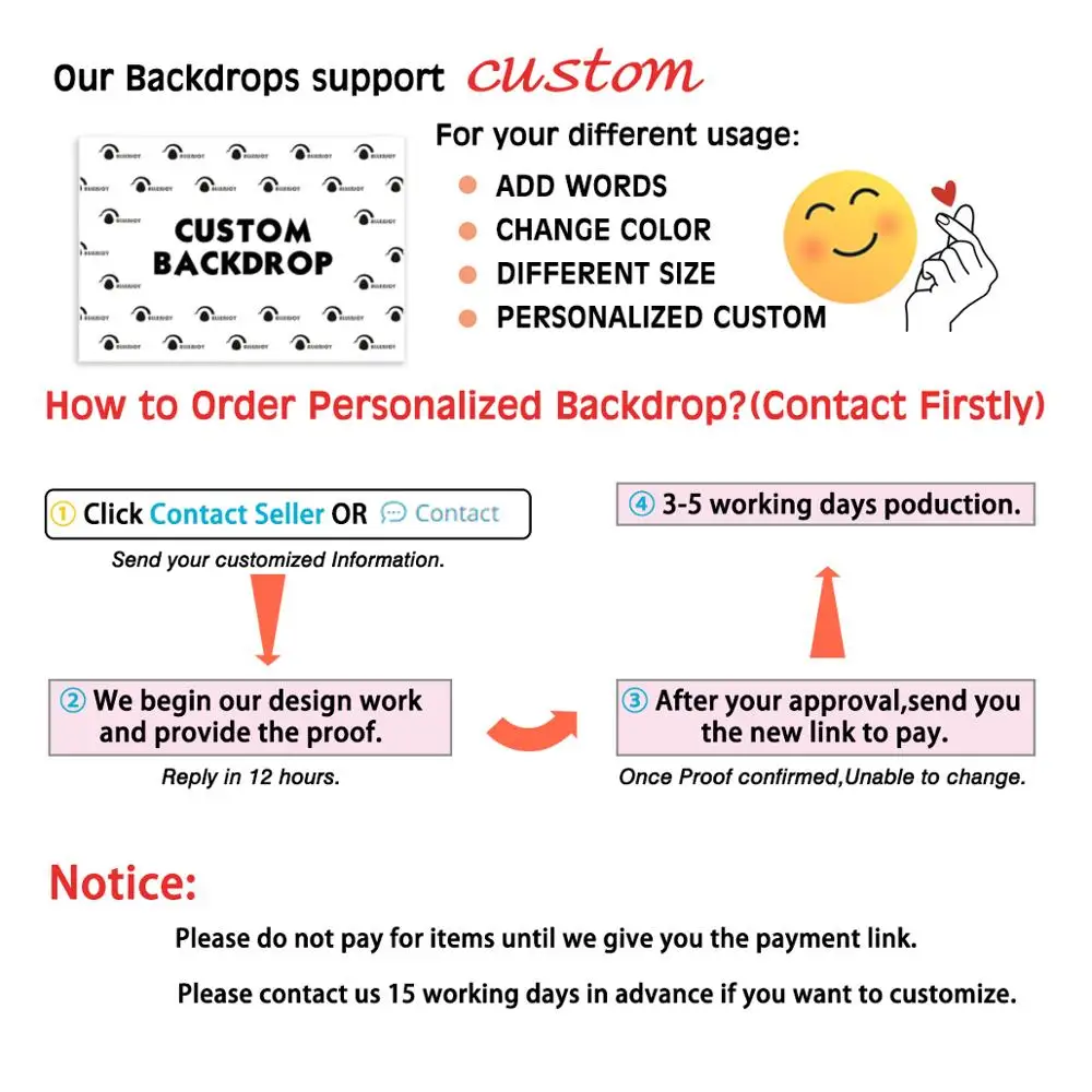 Photo backdrop Allenjoy customize backdrop background size Kids birthday party baby shower wedding photozone wall banner photography link