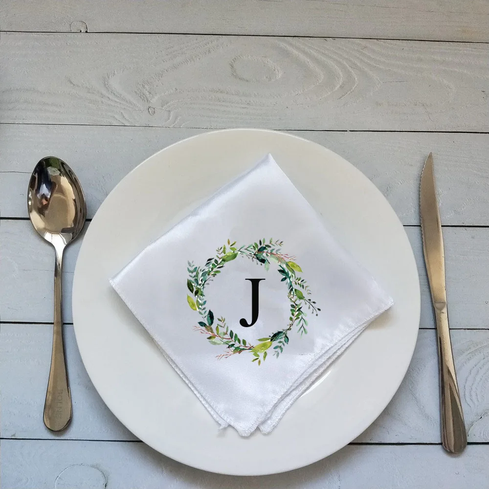 10pcs/lot Print Your Photo Satin Table Napkins Personalized Wedding Bridal Shower Napkin Rehearsal Dinner Hotel Party Napkins 5