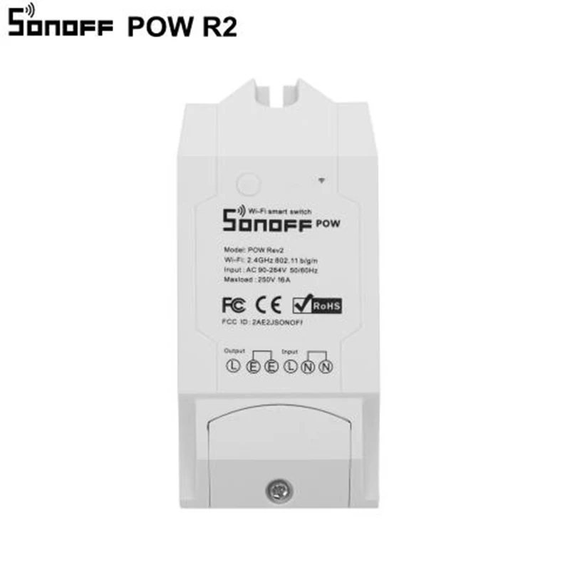 Sonoff Pow R2 Wifi переключатель с контролем энергии, умный дом дистанционный выключатель питания монитор в режиме реального времени Ток Напряжение Мощность 15а