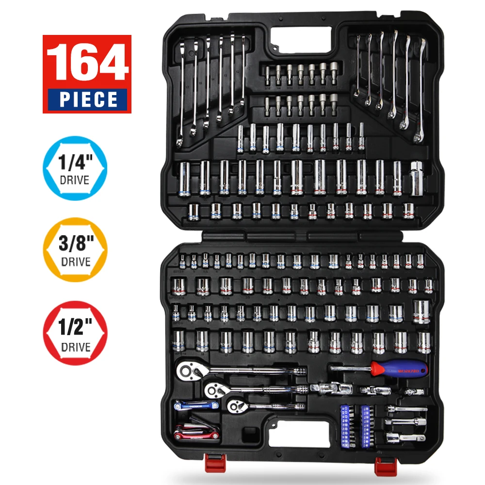 £77.48 Workpro 164pc Sockets Set Mechanic Tool Set Car Repair Tools