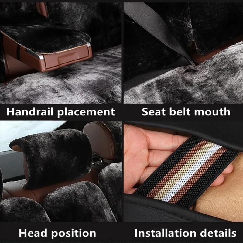 5 местный утепленный Австралийский шерстяной длинный плюшевый Меховой чехол для