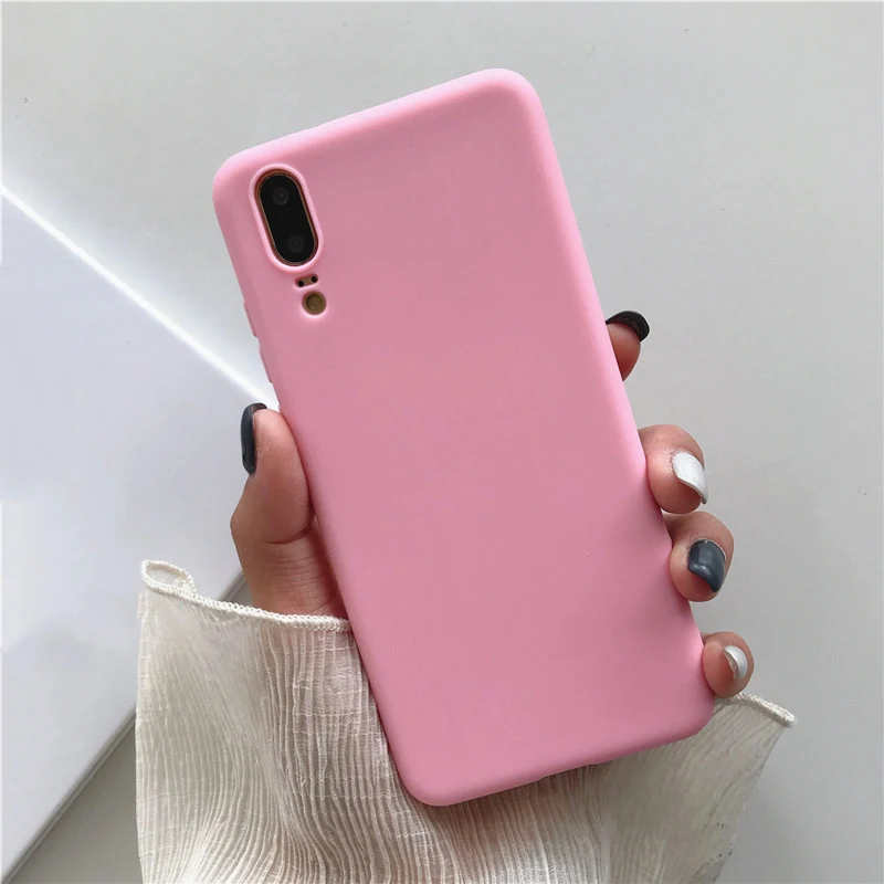 Dark Pink Яркий мягкий силиконовый чехол для huawei P30 P10 Plus P8 P20 Lite чехол для телефона s для huawei mate 9 10 20 20X30 Pro мягкий чехол - Цвет: Dark Pink