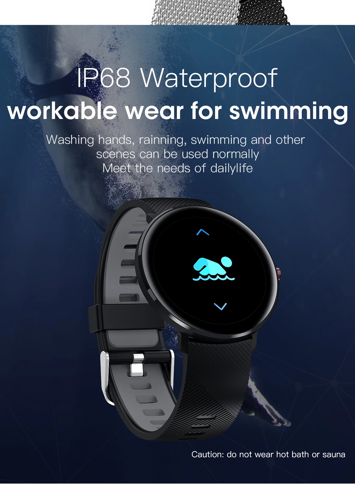 Спортивные Смарт-часы с защитой от потери, IP68, для плавания, Bluetooth, умный Браслет, ЭКГ, пульсометр, кровяное давление, фитнес-трекер, часы