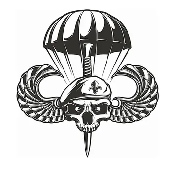 

Dagger Wing Skull Sticker Punk Death Decal Devil Name Car Art Wall Decals Decor Mural Rock Parachute SoldierDecal