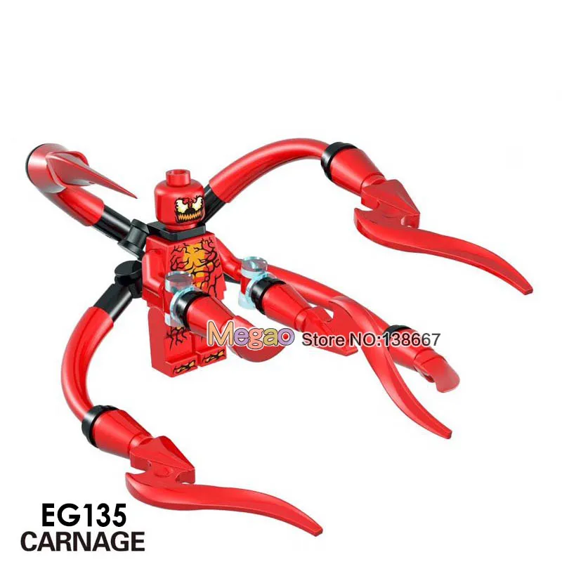 Одиночная Marvel Super Hero Agent Anti Venom Carnage Riot Spider Man Venom Eddie Brock строительные блоки Набор Модель игрушки для детей - Цвет: EG135