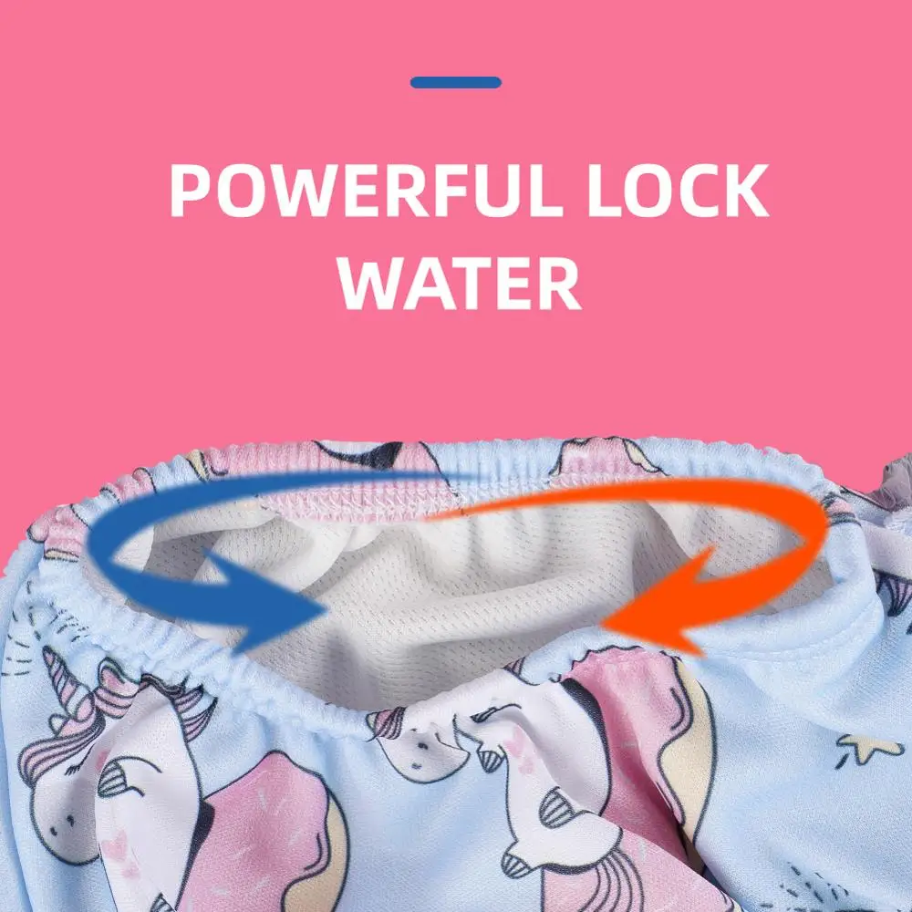 HappyFlute nowy 3 rozmiary 6-25Kg miękkie wodoodporne spodnie pływackie kwiat falista krawędź dziewczynka ściereczka z nadrukiem pieluchy plażowe spodnie