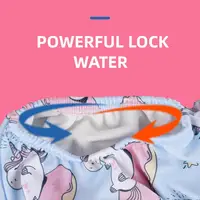 HappyFlute New 3Sizes 6-25Kg Soft Waterproof Swimming Pants Flower Wavy Edge Baby Girl's Printed Cloth Diaper Beach Pants 6