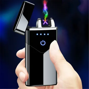 

Double Arc Lighter Power Display Touch Screen Sensing Rechargeable USB lighter Charging Portable Windproof Cigarette Lighters