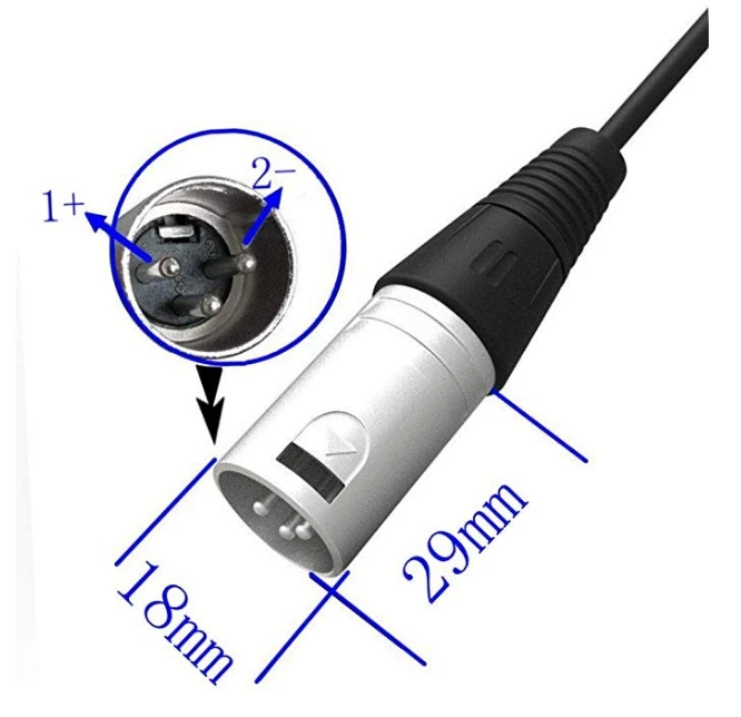 Carregador de Bateria de Chumbo-ácido Xlr para Bicicletas Pinos Elétricas Motocicletas 48v 2a 3 - Image 2