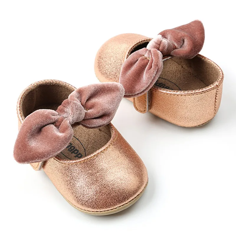 Red PU Baby Shoes Infant first walkers Bow soft soled Newborn Bebe Girls Sneaker Prewalker baby moccasins