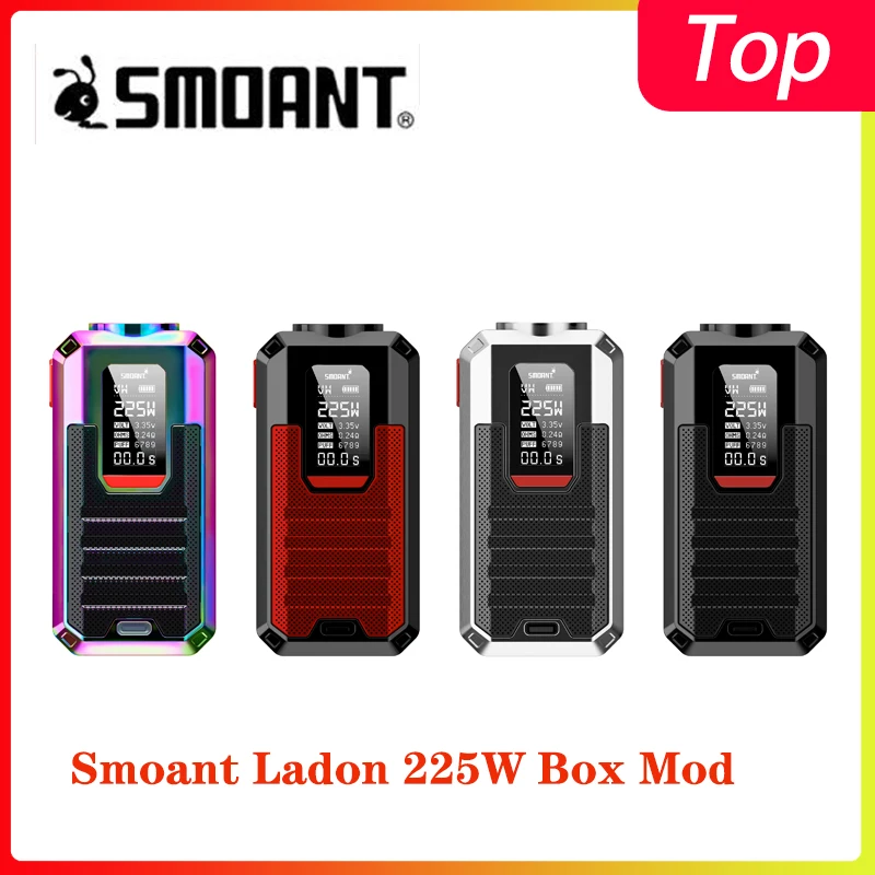 

Newest Smoant Ladon 225W Box Mod powered by dual 18650 batteries with max 225W output vape mod